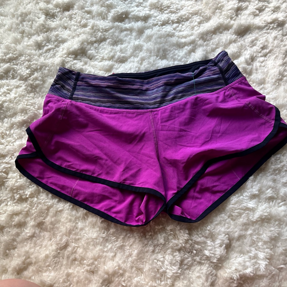 lululemon athletica Purple and Black Women Shorts